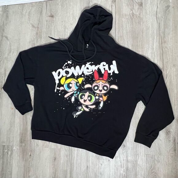powerpuff girls Tops - VTG Y2K Powerful Power Puff Girls Cartoon Graphic Crew Neck Sweatshirt Hoodie XL